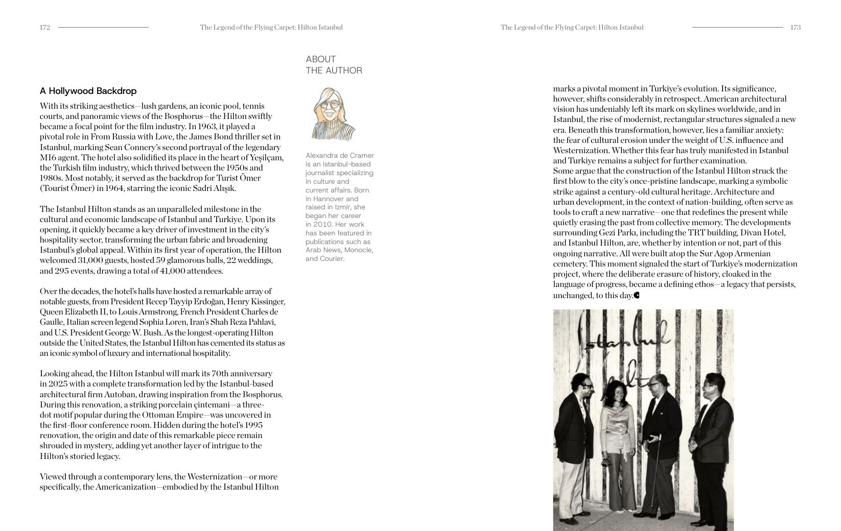 The Legend of the Flying Carpet: Hilton Istanbul — page 5 as printed in Centre Magazine