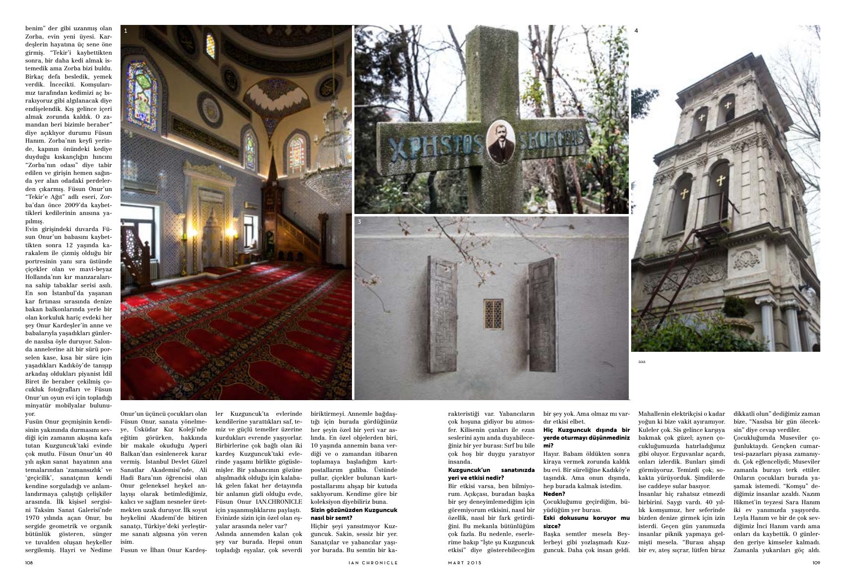 Sırça Bir Fanusta Korunan Yaşamlar: Kuzguncuk — page 3 as printed in Istanbul Art News Chronicle