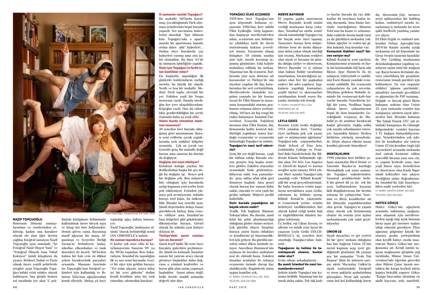 Nişantaşı’nın Arka Bahçesi; Topağacı — page 9 as printed in Istanbul Art News Chronicle