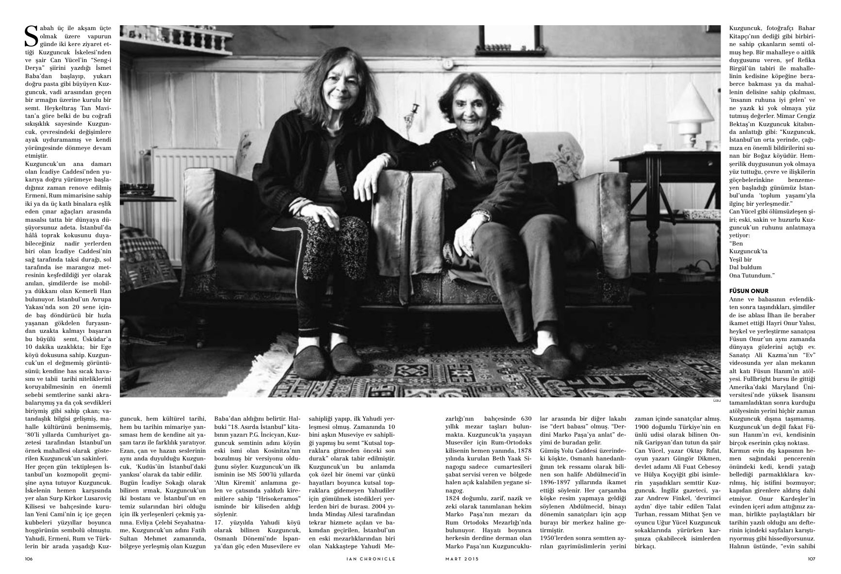 Sırça Bir Fanusta Korunan Yaşamlar: Kuzguncuk — page 2 as printed in Istanbul Art News Chronicle