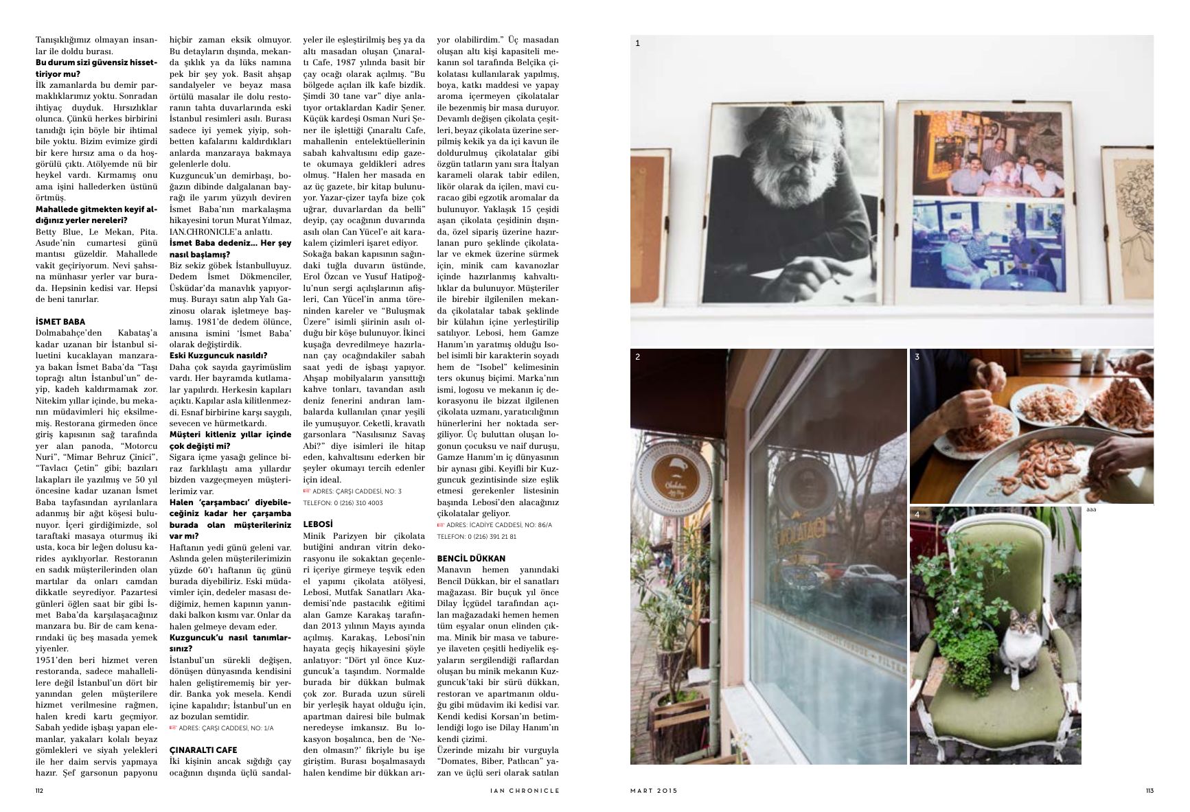 Sırça Bir Fanusta Korunan Yaşamlar: Kuzguncuk — page 5 as printed in Istanbul Art News Chronicle