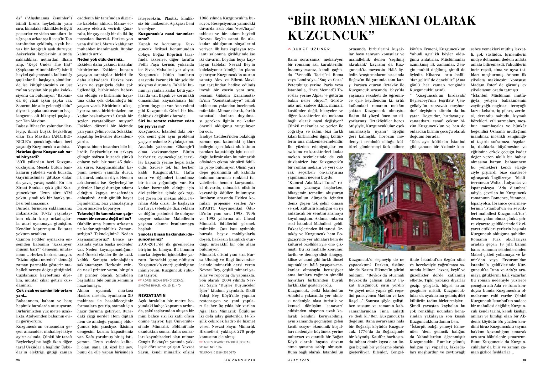 Sırça Bir Fanusta Korunan Yaşamlar: Kuzguncuk — page 8 as printed in Istanbul Art News Chronicle